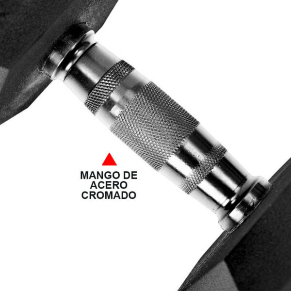 Par de Mancuernas Hexagonales de Caucho - 15 kg. - Imagen 2