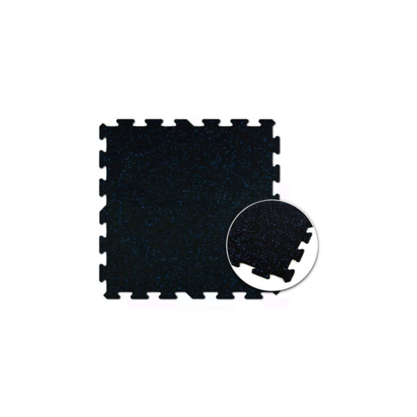 Piso Interlock (Pieza negra / Chispas azules) – 1 cm. de espesor