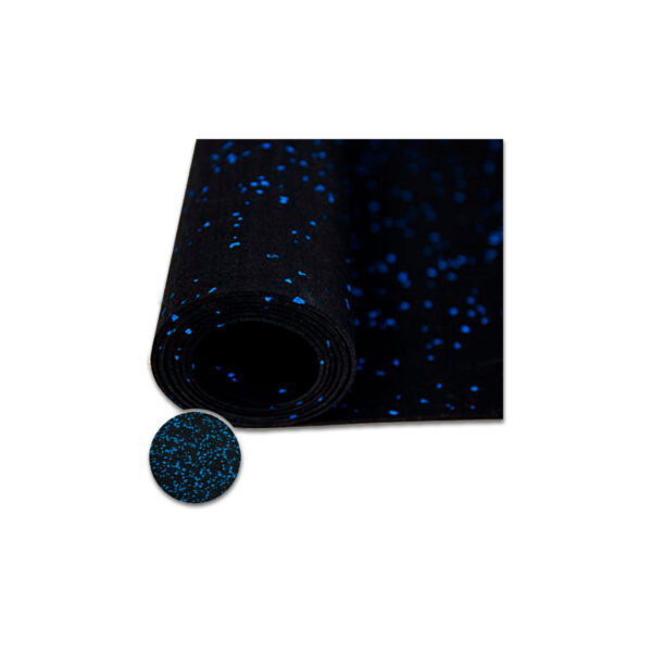 Piso en Rollo Negro con chispas azules – 6 mm. de espesor