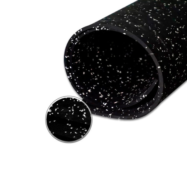 Piso en Rollo Negro con chispas blancas – 4 mm. de espesor